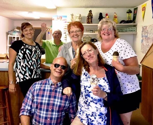 Lakeside service at Belden Hill campground — eating ice cream