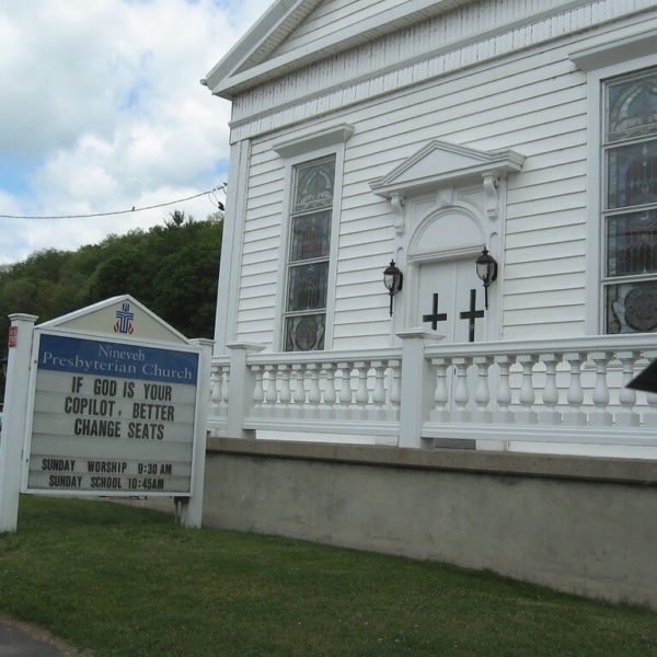 Nineveh Presbyterian Church front sign
