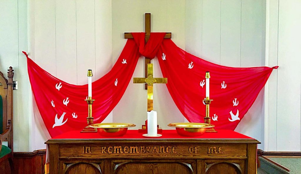 Pentecost offering table
